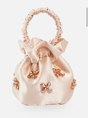 Suryo Sula Mini Dumpling Satchel Blush Pink beaded embellishments bag purse NWT